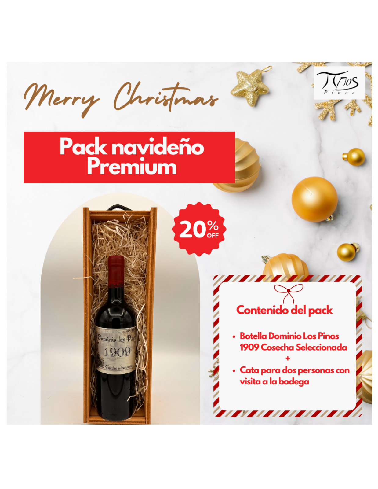 Botella de vino Premium y cata para dos personas