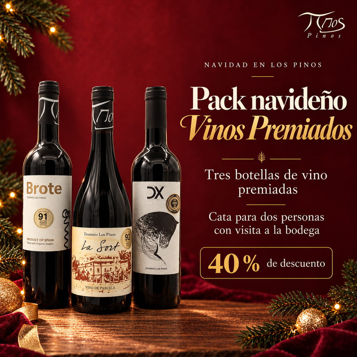 Pack 3 botellas de vino y cata para dos personas